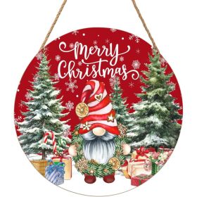Christmas Gnome Welcome Sign 12x12 Inch, Wooden Merry Christmas Door Hanger For Front Door, Porch And Winter Decor