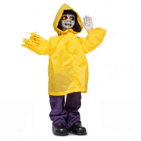 Animatronic Haunted Boy With Light Up Eyes And Creepy Sound