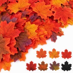 350PCS Artificial Fall Maple Leaves, Autumn Loose Leaf