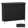 Folding Portable Bar Table, 43.3 x 15.2 x 34.8 in, with Carry Bag, Storage Shelf, and Detachable Skirt, Quick and Easy Setup
