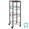 Water Jug Holder, 4 Tiers 3 and 5 Gallon Water Bottle Holder for 3 Bottles, Heavy Duty Jug Rack Organizer with Storage Shelf and Casters, for Kitchen