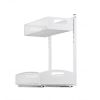 Under Sink Organizer, 2 Pack 2-Tier Pull Out Cabinet Organizer with 4-Level Height Adjustment, Metal Slide Out Shelf