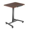 Standing Desk, Adjustable Height Mobile Stand Up Desk with Tilting Desktop, 25.6 x 19 in Small Computer Sit Stand Rolling Workstation with 4 Casters