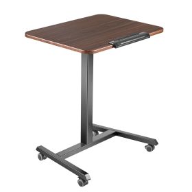 Standing Desk, Adjustable Height Mobile Stand Up Desk with Tilting Desktop, 25.6 x 19 in Small Computer Sit Stand Rolling Workstation with 4 Casters