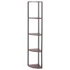5 Tier Corner Shelf with LED Light, 64" Tall Corner Bookshelf with Storage Shelves for Collectibles