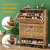 Shoe Organizer Cabinet with 2 Folding Drawer Slides - Vertical Storage for Footwear And Accessories