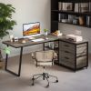 135 Cm Reversible L-Shaped Computer Desk with 3 Drawers And Shelves Home Office Desk Multifunctional Storage Computer Desk