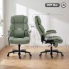 Big and Tall Office Chair with Airbag Lumbar Support, Pet-Friendly Fabric Desk Chair with Flip-Up Armrests, Light Green