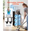 Water Jug Holder, 4 Tiers 3 and 5 Gallon Water Bottle Holder for 3 Bottles, Heavy Duty Jug Rack Organizer with Storage Shelf and Casters, for Kitchen