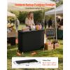 Folding Portable Bar Table, 43.3 x 15.2 x 34.8 in, with Carry Bag, Storage Shelf, and Detachable Skirt, Quick and Easy Setup