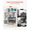 Desktop Bookshelf, 3-Tier Desktop Storage Organizer, 37" x 10" x 31.1" Office Storage Rack Wood Display Shelf