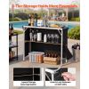 Folding Portable Bar Table, 43.3 x 15.2 x 34.8 in, with Carry Bag, Storage Shelf, and Detachable Skirt, Quick and Easy Setup