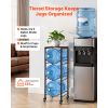 Water Jug Holder, 4 Tiers 3 and 5 Gallon Water Bottle Holder for 3 Bottles, Heavy Duty Jug Rack Organizer with Storage Shelf and Casters, for Kitchen