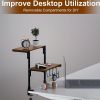 2 Tier Adjustable Clamp-On Desk Shelf, Metal Desktop Extension Organizer with Over Desk and Under Desk Storage, 13 Inch Desk Rack for Office