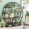 150cm round Bookshelf  with Shifted Shelves Full Circle Bookcase for Home Office Organization And Decor