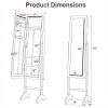 Freestanding Jewelry Armoire Velvet Lined with Full-Length Mirror for Organizing And Storing Necklaces Earrings Rings