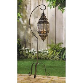 Moroccan Candle Lantern Stand - Handcrafted Metal Candle Holder Stand For Indoor Or Outdoor Use