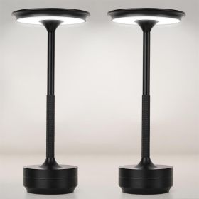 2pcs Rechargeable Cordless Table Lamp, 5000mAh Portable Wireless LED Lamp, 3 Color Modes Stepless Dimming Touch Lamp, Aluminum Alloy Bedside Desk (Option: 2PCS)
