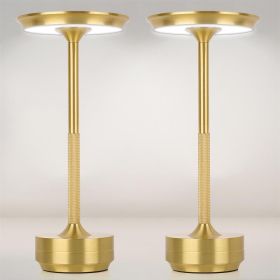 2pcs Rechargeable Cordless Table Lamp, 5000mAh Portable Wireless LED Lamp, 3 Color Modes Stepless Dimming Touch Lamp, Aluminum Alloy Bedside Desk Lamp (Option: 2PCS)