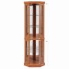 5-Tier Lighted Corner Curio Display Cabinet Adjustable Glass Display Case with Light Bulb Anti-Tipping Hardware for Collectibles, Wine & Decor
