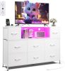 Dresser TV Stand for 45, 50, 55 inch TV, Entertainment Center with LED Lights & Charging Station