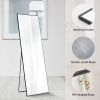 64"x21" Full Body Wall Mirror Standing Hanging or Leaning Wall-Mounted Mirrors with Stand Aluminum Alloy Frame Living Room