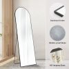 64"x21" Full Body Wall Mirror Standing Hanging or Leaning Wall-Mounted Mirrors with Stand Aluminum Alloy Frame Living Room