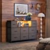 Dresser TV Stand for 45, 50, 55 inch TV, Entertainment Center with LED Lights & Charging Station