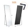 64"x21" Full Body Wall Mirror Standing Hanging or Leaning Wall-Mounted Mirrors with Stand Aluminum Alloy Frame Living Room