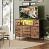 Dresser TV Stand for 45, 50, 55 inch TV, Entertainment Center with LED Lights & Charging Station