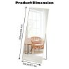 65"x24" Floor Mirror with Aluminum Alloy Frame  Full Length Mirror with Stand Body Wall-Mounted Mirrors For Bedroom Bathroom