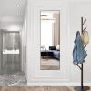64"x21" Full Body Wall Mirror Standing Hanging or Leaning Wall-Mounted Mirrors with Stand Aluminum Alloy Frame Living Room